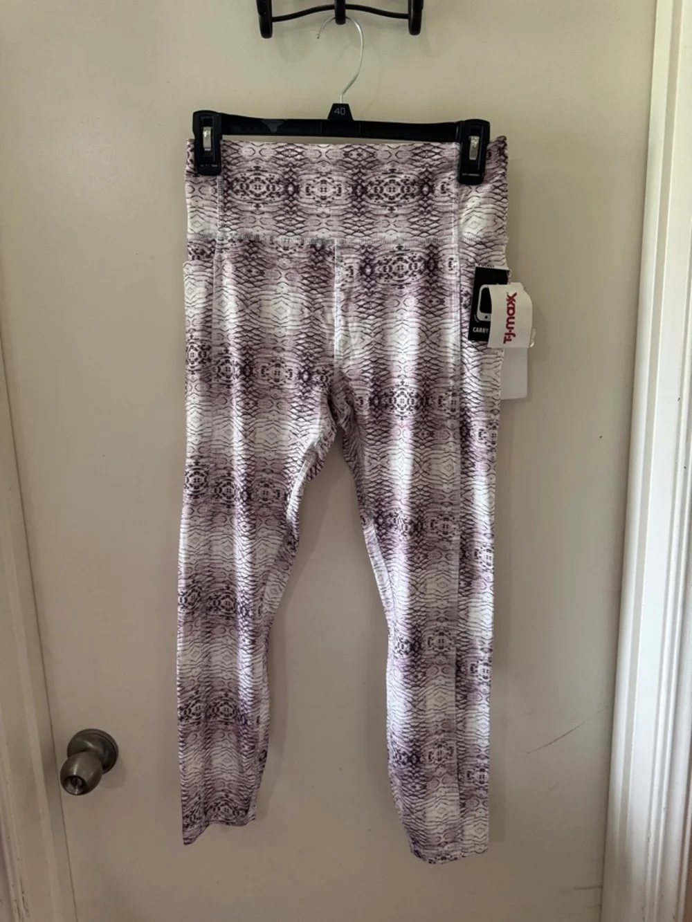 Gottex Purple Patterned High-Waist Leggings size M - Picture 1 of 7